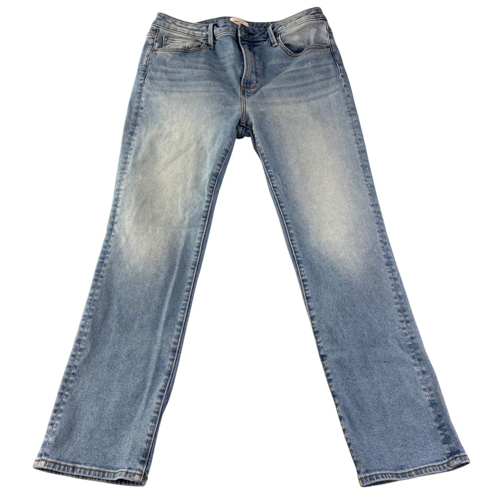Driftwood Audrey Jeans Women 31 Light Wash Blue Slim Straight Denim Casual Faded